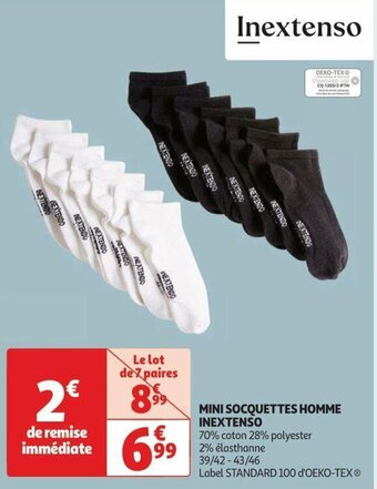 Auchan MINI SOCQUETTES HOMME INEXTENSO offre