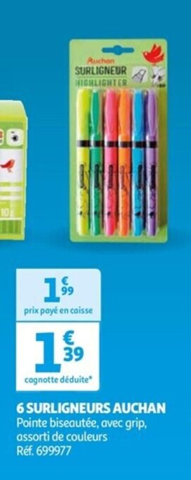 Auchan 6 SURLIGNEURS AUCHAN offre
