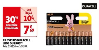 PILES PLUS DURACELL LR06 OU LR03 (¹)