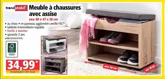 Norma Meuble à chaussures avec assise offre