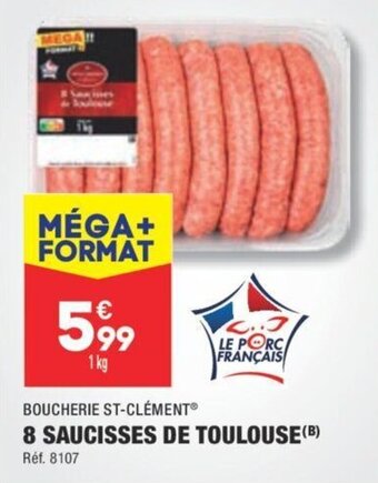 ALDI 8 SAUCISSES DE TOULOUSE (B) offre