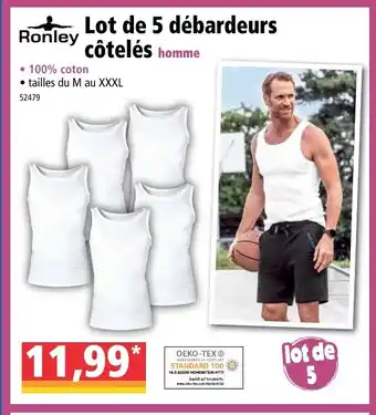 Norma Lot de 5 débardeurs côtelés offre