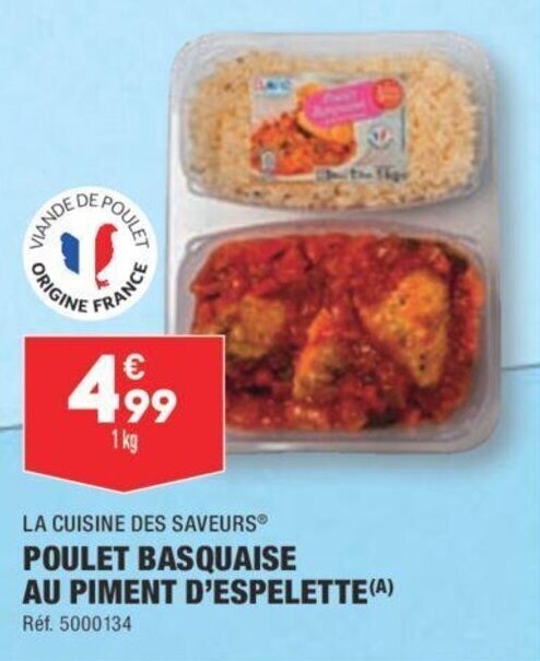 Promo Poulet Basquaise Au Piment Despelette A Chez Aldi