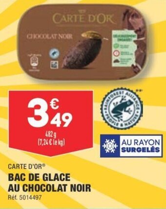 ALDI BAC DE GLACE AU CHOCOLAT NOIR offre