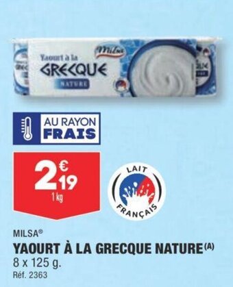 ALDI YAOURT À LA GRECQUE NATURE (A) offre