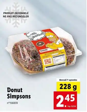 Lidl Donut simpsons offre