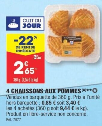 ALDI 4 CHAUSSONS AUX POMMES (A)** offre