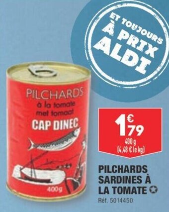 ALDI PILCHARDS SARDINES À LA TOMATE offre