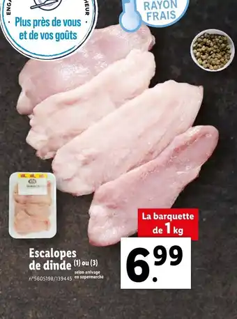 Lidl Escalopes de dinde offre