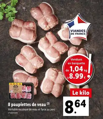Lidl 8 Paupiettes de veau offre