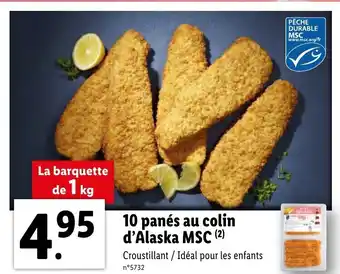 Lidl 10 Panés au colin d'alaska MSC offre