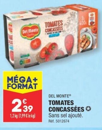 ALDI TOMATES CONCASSÉES offre
