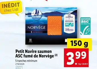 Lidl Petit navire saumon ASC fumé de norvège offre
