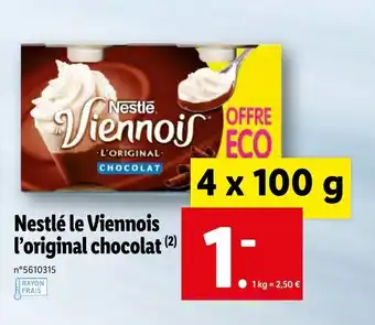 Lidl Nestlé le viennois l'original chocolat offre