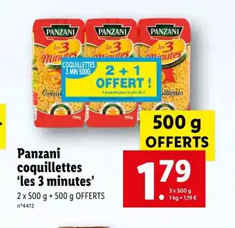 Lidl Panzani coquillettes les 3 minutes offre