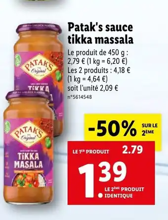 Patak's sauce tikka massala