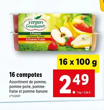 Lidl 16 Compotes offre