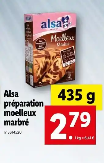 Lidl Alsa préparation moelleux marbré offre