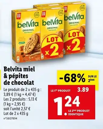 Lidl Belvita & pépites de chocolat offre