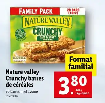 Lidl Nature valley crunchy barres de céréales offre
