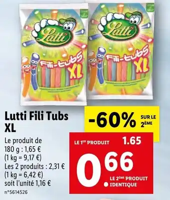 Lidl Lutti fili tubs XL offre