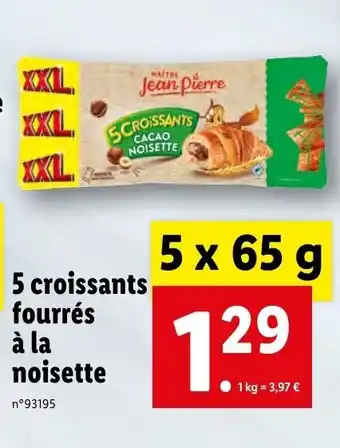 Lidl 5 Croissants fourrés à la noisette offre