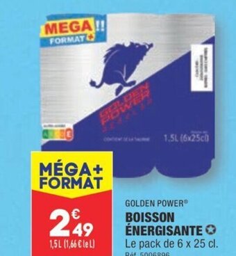 ALDI BOISSON ÉNERGISANTE 1,5L (1,66 € le L) Le pack de 6 x 25 cl. offre