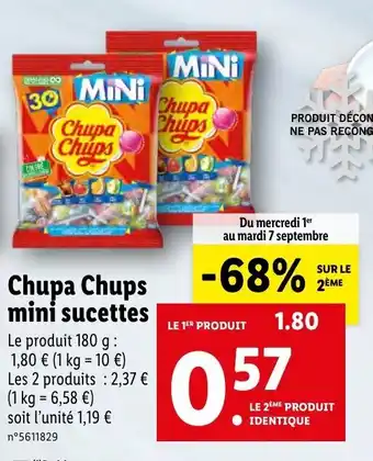 Lidl Chupa chups mini sucettes offre