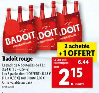 Lidl Badoit rouge offre