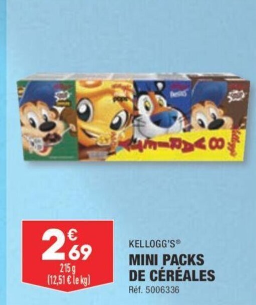 Promo KELLOGG'S MINI PACKS DE CÉRÉALES chez ALDI