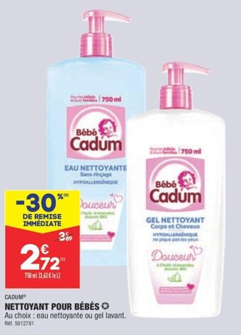 ALDI CADUMⓇ NETTOYANT POUR BÉBÉS offre