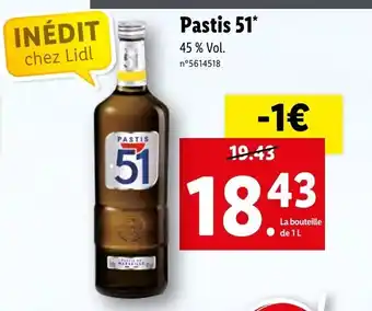 Lidl Pastis 51 offre