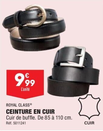 ALDI ROYAL CLASSⓇ CEINTURE EN CUIR Cuir de buffle. De 85 à 110 cm. Réf. 5011241 offre