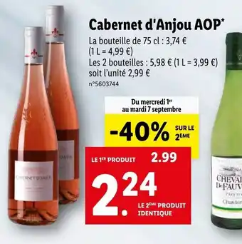 Lidl Cabernet d'anjou AOP offre