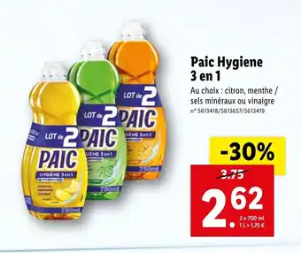 Lidl Paic jygienne 3 en 1 offre