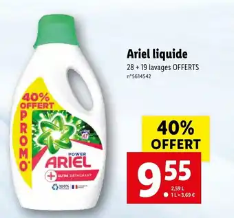 Lidl Ariel liquide offre
