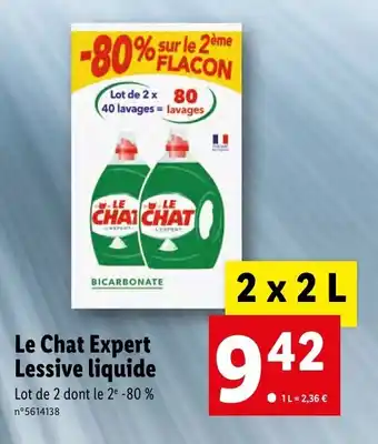 Lidl Le chat expert lessive liquide offre