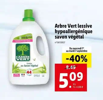Arbre vert lessive hypoallergénique savon végétal