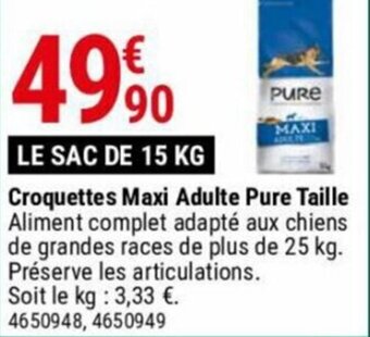 Gamm vert Croquettes Maxi Adulte Pure Taille offre