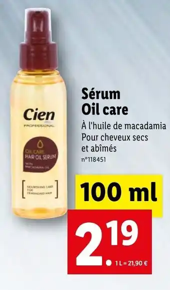Lidl Sérum oil care offre