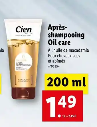 Après-shampooing oil care