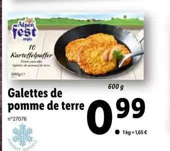 Lidl Galettes de pomme de terre offre