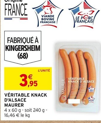 Intermarché VÉRITABLE KNACK D'ALSACE offre