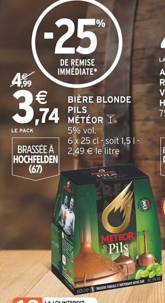 Intermarché BIÈRE BLONDE Pils meteor offre