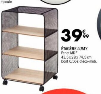 La Foir'Fouille ÉTAGÈRE LUMY Fer et MDF offre