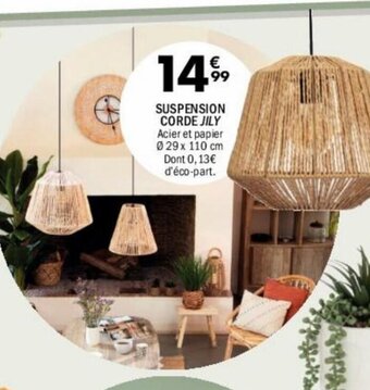 La Foir'Fouille SUSPENSION CORDE JILY Acier et papier Ø 29x 110 cm Dont 0, 13€ d'éco-part. offre