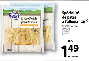 Lidl Spécialité de pâtes à l'allemande offre