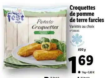 Lidl Croquettes de pomme de terre farcies offre