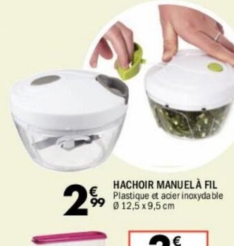 La Foir'Fouille HACHOIR MANUELÀ FIL Plastique et acier inoxydable 99 Ø 12,5x9,5 cm offre