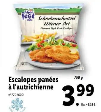 Lidl Escalopes panées à l'autrichienne offre